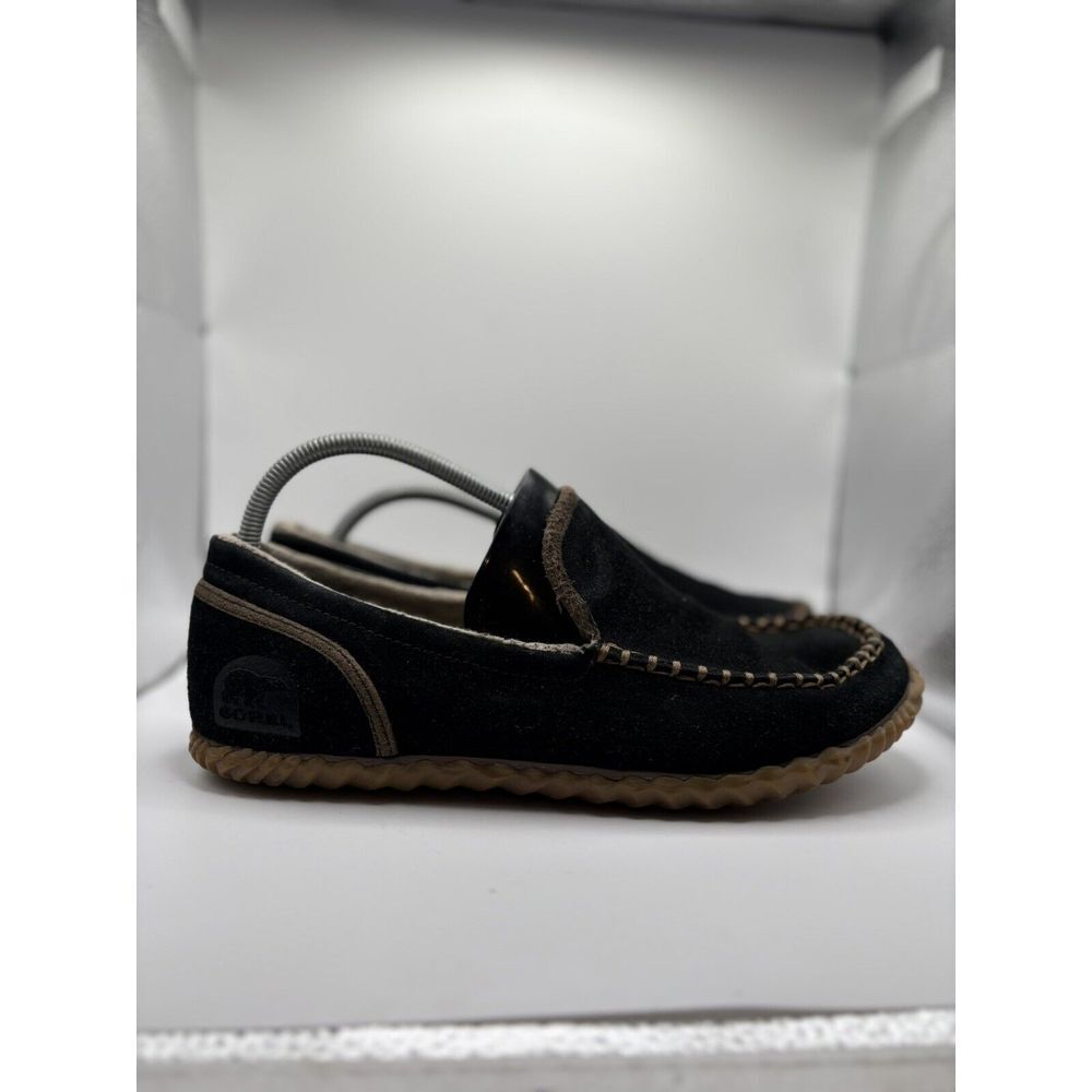Sorel Falcon‎ Ridge Suede Slippers Black NM2025-010 Mens size 9.5 Slip On Shoes